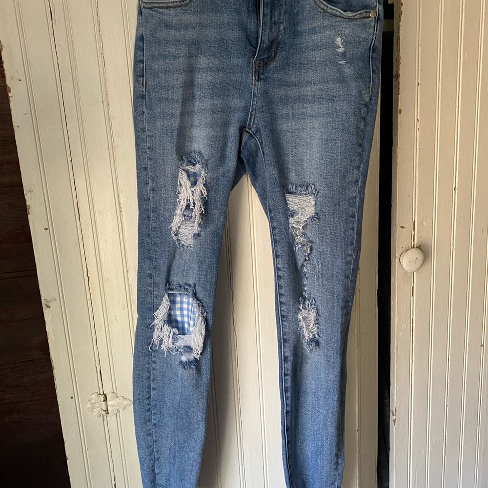 Judy Blue Gingham Patch Skinnies